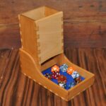 wooden dice tower and tray, dnd dice roller