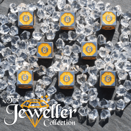 D6 Dice Silver Amber