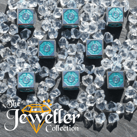 D6 Dice Silver Turquoise