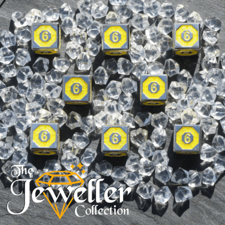 D6 Dice Silver Yellow